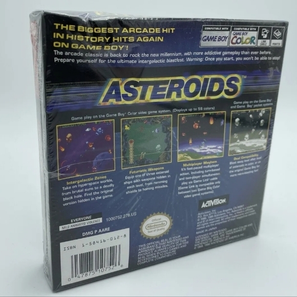 Asteroids (GameBoy Color Game) - Factory Sealed CIB - Near Mint - Picture 2 of 8
